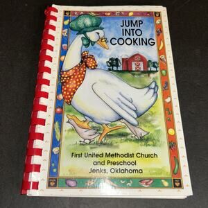 Jump into Cooking 1st United Methodist Church Jenks Oklahoma Cook Book Vtg 199